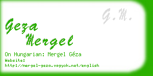 geza mergel business card